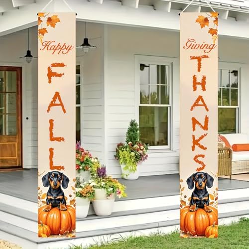 BlissYard Happy Fall Door Banner 12 x 71 Inch Dachshund Pumpkin - Image 7