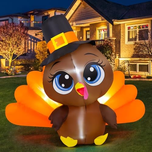 COMIN 5.4 FT Thanksgiving Turkey Inflatables Outdoor Decorations - Image 2
