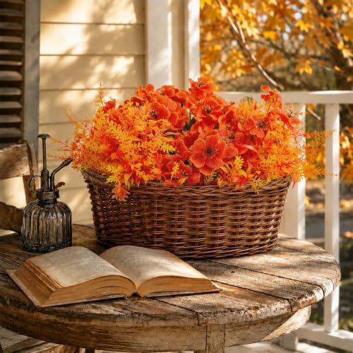Artificial Fall Flowers for Outdoor, 24 Bundles UV Resistant Fake Flowers - Image 3