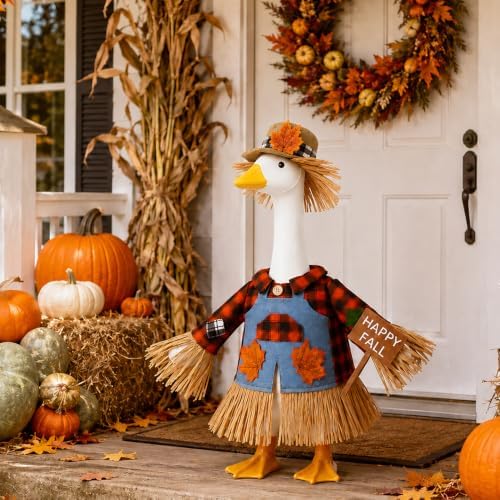 Fall Goose Outfit Scarecrow Porch Goose Clothes for Outdoor Lawn Decor - Image 3