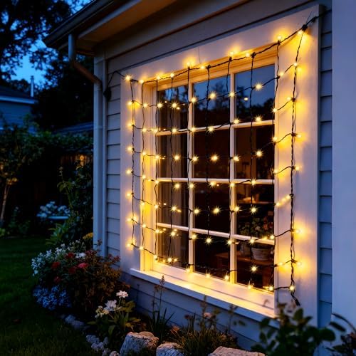 Joiedomi 2-Pack Christmas Net Lights,150 Warm White Net Lights for Indoor & Outdoor Christmas Decorations, Events, Eve Night Decor, Tree, Bushes - Image 5