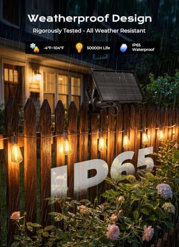 Brightown 202FT Solar String Lights Outdoor Waterproof, 26Hrs Runtime - Image 3