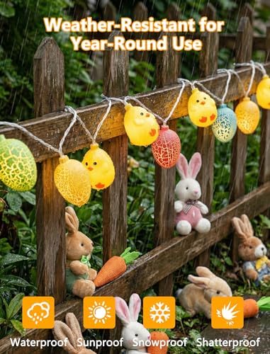 10 LED Chicks Egg Camping String Lights, 8.5Ft Easter Decoration Outdoor - Image 2