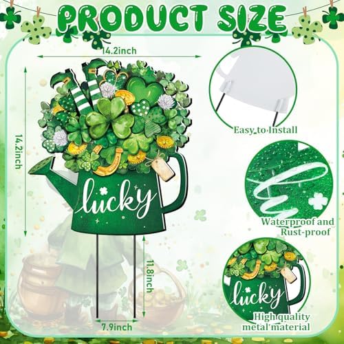 Decoration Yard Sign Stake 14.2 Inch Yard Decor(St Patricks Day) - Image 2