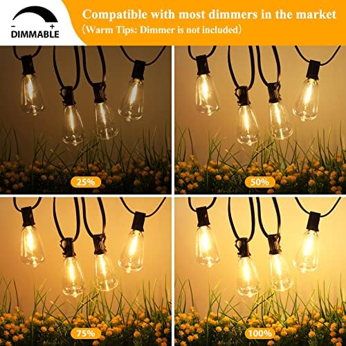 Brightever 25FT Outdoor String Lights 13 Bulbs, Waterproof Patio Lights - Image 4