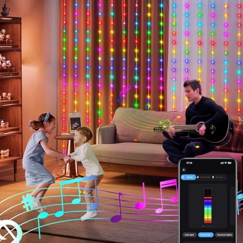 echosari Smart Curtain Lights 6.6 x 9.8Ft 16 Million Colors Changing - Image 2
