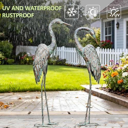 Kircust Garden Crane Statues Metal Heron Outdoor Statue 46 Inch - Image 5