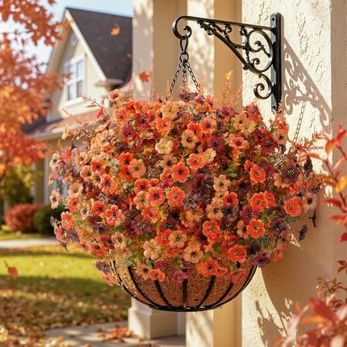 SHareconn 24Pcs Artificial Fall Flowers UV Resistant Fake Mums for Outdoors - Image 6