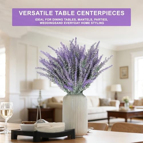 TURNMEON 10 Bundles Artificial Lavender Flowers for Outdoors Summer Decor - Image 3