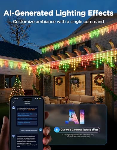 Govee Icicle Lights, Smart RGBIC Christmas Lights for Outside - Image 4