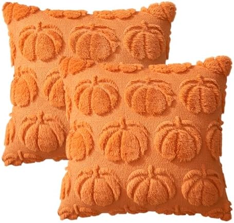 MIULEE Fall Pillow Covers Pumpkin Fall Decor 22x22 Orange - Image 7