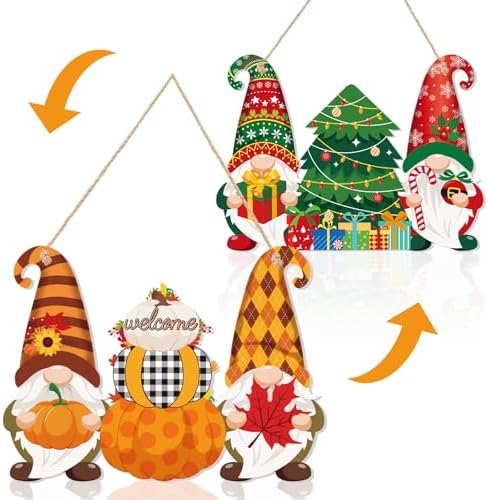 JUNEBRUSHS Double Sided Fall Thanksgiving Decor Christmas Decorations by JUNEBRUSHS