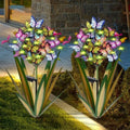 Homight Solar Metal Agave Butterfly Flower Stick Garden Sculpture Outdoor Gift Solar Garden Christmas Lights Swaying Butterfly Garden Lights Solar Outdoor (2 PCS Light Green) by HomightCentennial