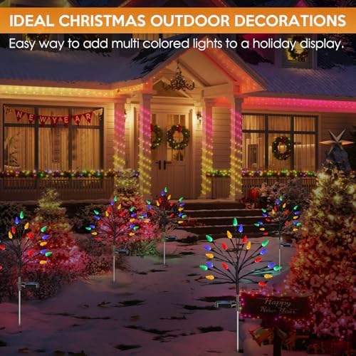 Solar Christmas Lights Outdoor Waterproof, Solar Powered Xmas Stake Lights - Image 3