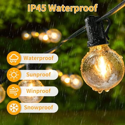 Ollny Outdoor String Lights 100FT with RF Remote & Light Sensor - Image 4
