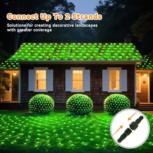 LitHome 14.8FT x 5FT Christmas Net Lights Outdoor Mesh Lights Connectable - Image 3