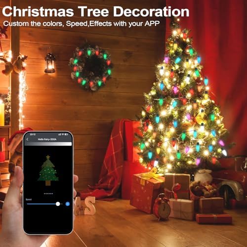 Smart C9 Christmas Outdoor Lights, 99FT 150LEDs APP Remote Control String Lights, DIY Chasing Xmas Lights, RGB Color Changing with Timer & Music Sync for Holiday Xmas Tree Decoration - Image 4