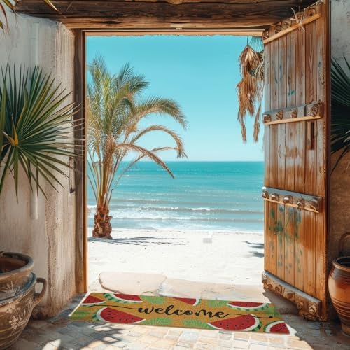 Long Doormat 48x 16 inch Front Door Mat Watermelon Doormat Summer Door Mat Welcome Mat for Front Door Porch Entrance Decor - Image 2