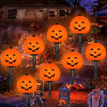 2 Sets 7Ft Halloween Pathway Lights Outdoor Pumpkin Stake Light with 4 Jack-O Lantern Pumpkin Lights and 4 Stakes for Halloween Decorations Outdoor Walkway Pathway Driveway Garden Yard Lawn Light by PASUTO