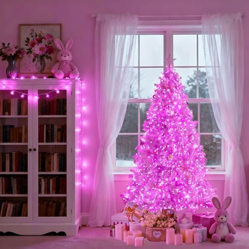 JMEXSUSS Connectable 8 Modes 33ft 100 LED Pink Christmas Lights - Image 4