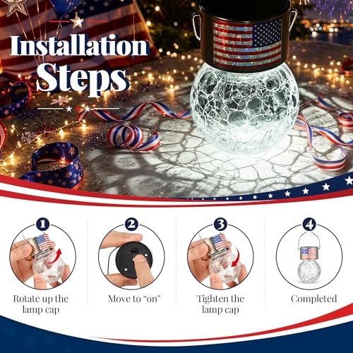 GIGALUMI Solar Hanging Lights for Outside Solar Lanterns Outdoor Waterproof - Image 3