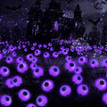 Halloween Outdoor Decorations, 2 Pack 16 LED Eyeball Solar Garden Lights, 8 Modes Scary Halloween Lights Waterproof for Yard Garden Lawn Pathway Party Decorations (Purple) by colcutee