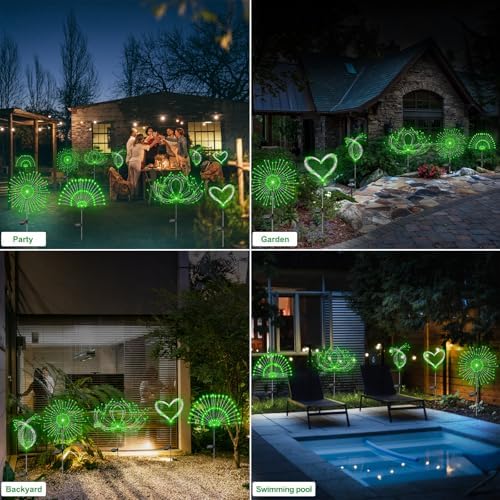 Slyuexu Solar Garden Lights Outdoor Waterproof, 2 Pack 120 LED - Image 5