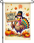 BlissYard Thanksgiving Turkey Garden Flag Gobble Til You Wobble 12x18 Inch by BlissYard