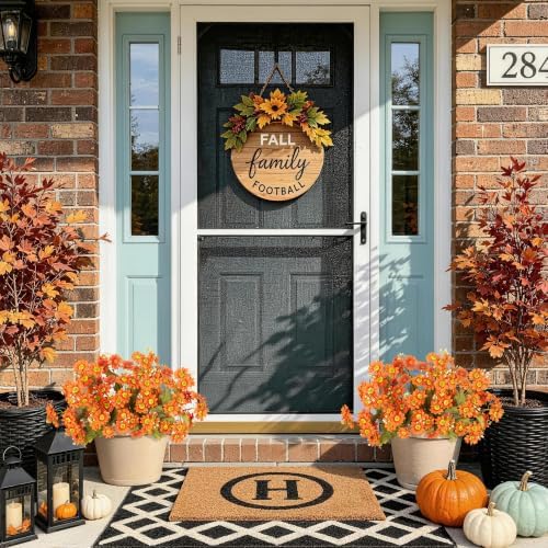 INQCMY 10 Pcs Artificial Fall Flowers for Outdoors UV Resistant Faux Mums - Image 6