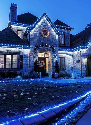 Brightown 39FT 100LED Solar Rope Lights Outdoor Waterproof, Blue - Image 4