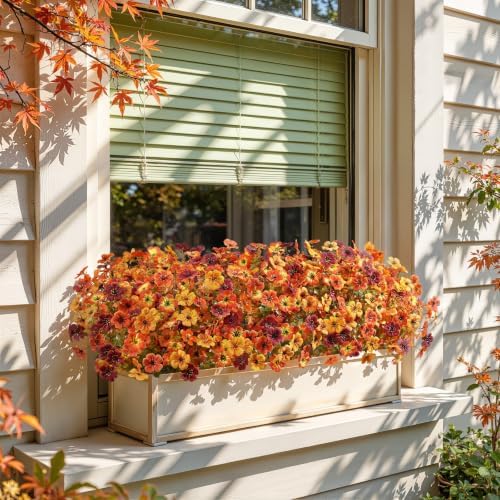 Alupssuc 48 Bundles Artificial Fall Flowers, UV Resistant Faux Mums Porch - Image 6