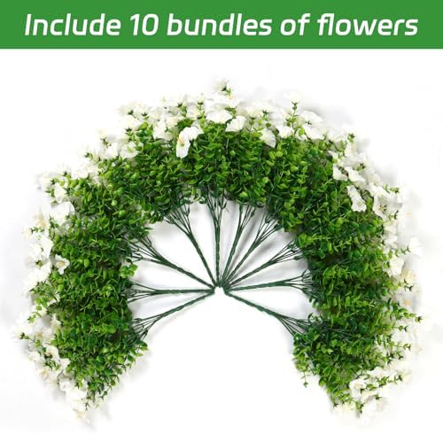 10 Bundles Artificial Flowers for Outdoor White Outdoor Silk Morning Glory - Image 5