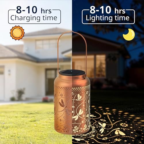 JEJOT Dragonfly Solar Lanterns Outdoor Waterproof,Birthday Gift for Women - Image 6