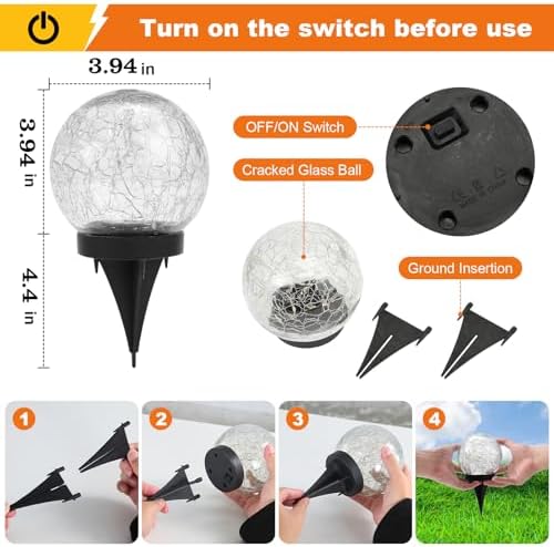 Solar Globe Lights Outdoor Waterproof-Solar Balls-Solar Garden Lights Orbs - Image 4