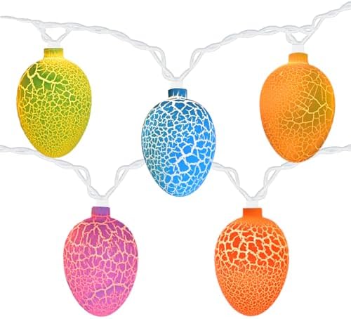 LED Easter Lights String Plug in Egg Lights, 8.5Ft Pastel Egg String Lights Outdoor Waterproof with 10 Eggs for Spring Decor Easter Decorations for Home Yard Fence Garden Party Indoor Outdoor, 0.48W by SOTOPOO