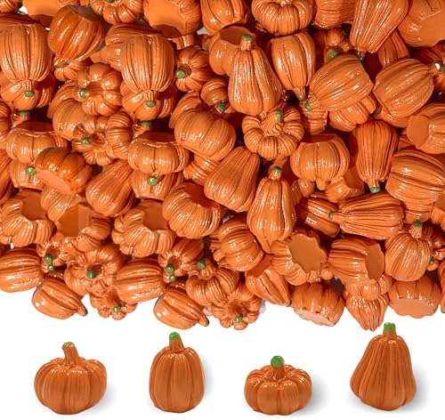 FESTGLOX 100Pcs Mini Pumpkins for Decorating,Resin Tiny Pumpkins for Crafts by FESTGLOX