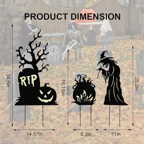 BRIGHTDECK 3 Pcs Halloween Witch Yard Signs Outdoor Decorations, Large - Image 7