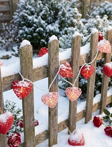 Red and Pink Heart Shape String Lights, 8.5Ft Valentine's Day String Lights with 10 LED Heart Lights, Plug in Hanging Valentines Window Fairy Lights for Indoor Outdoor Wedding Party Valentine Decor - Image 6