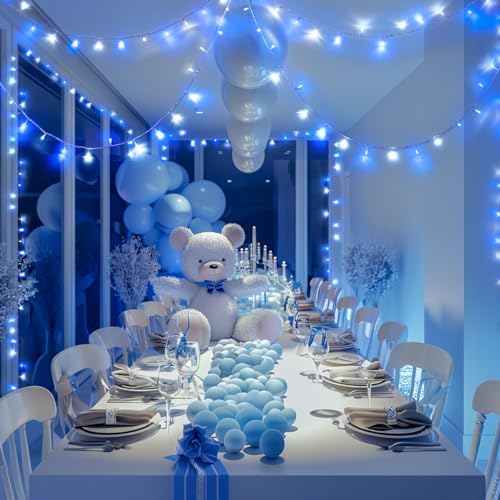 JMEXSUSS 400 LED Blue and White Christmas Lights Indoor Outdoor with Remore - Image 6