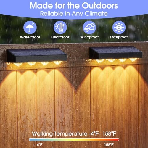 ShineTech Solar Fence Lights Outdoor Waterproof, Solar Deck Light for Patio - Image 5