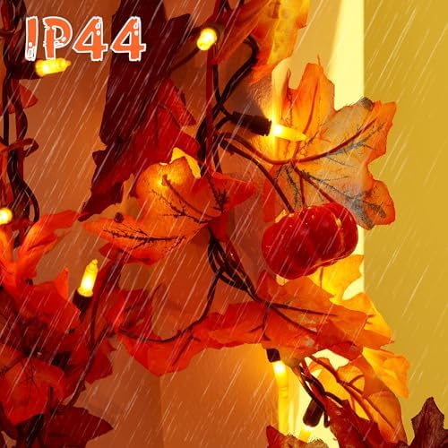Fall Garland with Lights - 50 Orange Warm Bulbs 11FT UL Listed Connectable - Image 5
