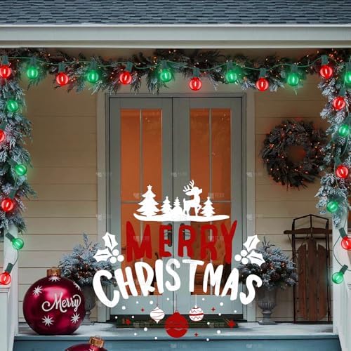 Abeja 50FT Multicolor Christma Lights Outdoor, Red/Green Christmas Lights with 25 LED Colorful Bulbs(2 Spare), Outside Christmas Hanging Light for Tree Roofline Holiday Party - Image 5