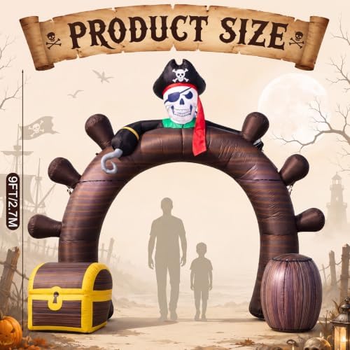 Shappy 9FT Halloween Inflatable Outdoor Decorations Pirate Ship Arch - Image 2