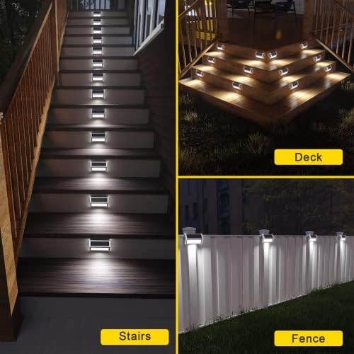 ROSHWEY Solar Deck Lights, Suitable for Fence Step Stair-Cool White-6Pack - Image 2