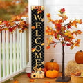 Fall Wooden Porch Sign 47" Autumn Pumpkin Maple Leaf Front Door Welcome Sign Vertical Standing Sign For Garden Home Yard Farmhouse Thanksgiving Decor by Unknown