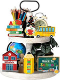 Tradder 6pcs Back to School Table Decorations Back School Tiered Tray Decor by Tradder