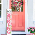 Hello Spring Porch Sign Tulip Wooden Welcome Sign Vertical Spring Hanging Signs For Standing Front Porch Decor Rustic Wall Decor Home Farmhouse Yard Door Spring Decorations 47.2"H by ANTPFAE