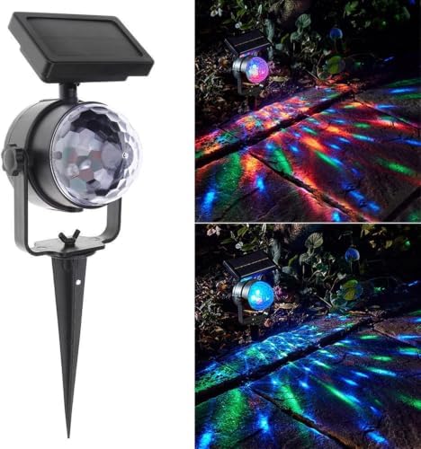 2 Pack Solar Projector Lights Outdoor, Waterproof Spotlight with Remote & USB, Halloween Christmas Yard Party Decor - Image 4