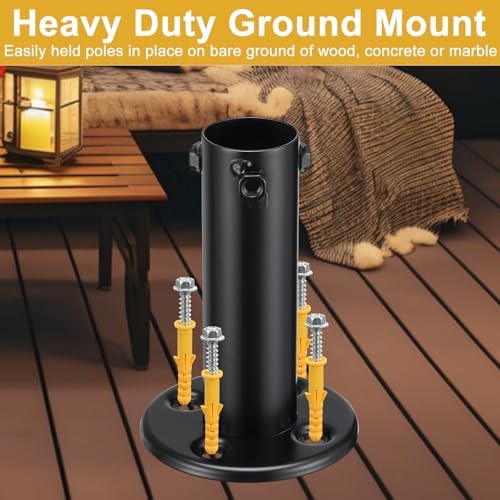 String Light Poles for Outside Deck 2 Pack 8FTHeavy Duty Metal Garden Outdoor Light Poles for Solar String Light Bulbs Hanging Kit for Yard Garden Fence Post Deck Party Wedding - Image 2