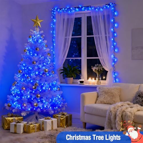 JMEXSUSS168ft 600 Blue LED Christmas Lights Outdoor Waterproof with Remote - Image 5